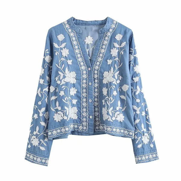 Vittor | Boho Denim Cardigan Bloom